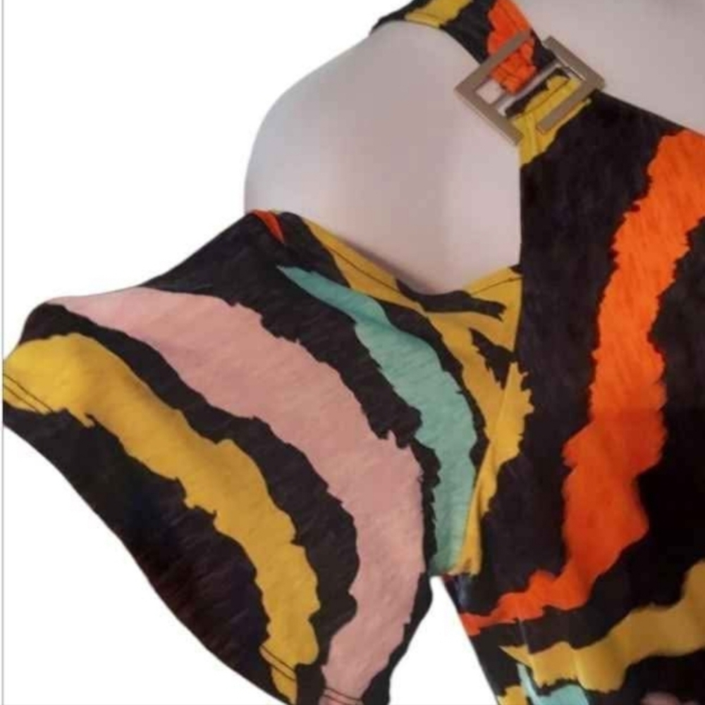 NWT BOLD elements Cold Shoulder Crossover Blouse … - image 2